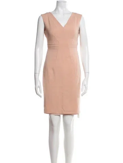 Pre-owned Reiss V-neck Mini Dress In Pink