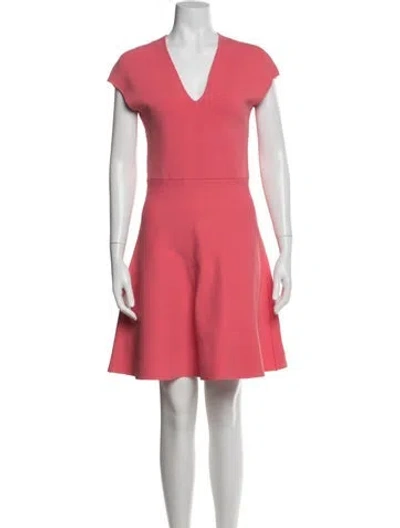 Pre-owned Reiss V-neck Mini Dress In Pink