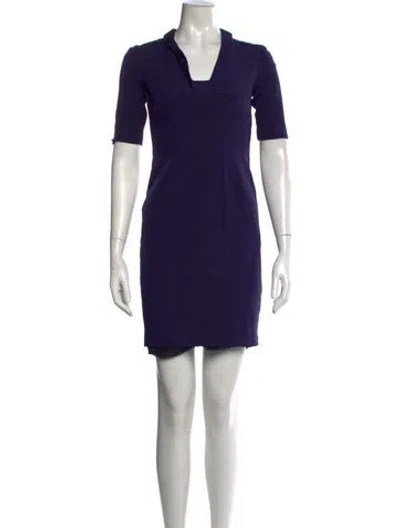 Pre-owned Reiss V-neck Mini Dress In Purple