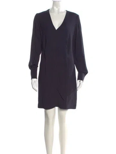 Pre-owned Reiss V-neck Mini Dress W/ Tags In Blue