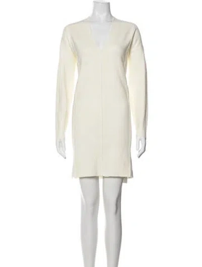 Pre-owned Reiss V-neck Mini Dress In White
