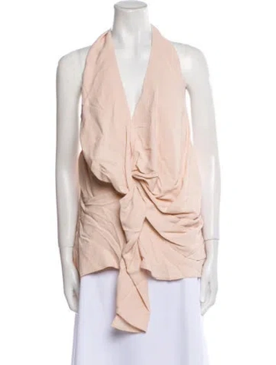 Pre-owned Reiss V-neck Sleeveless Blouse In Pink