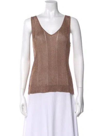 Pre-owned Reiss V-neck Sweater In Brown