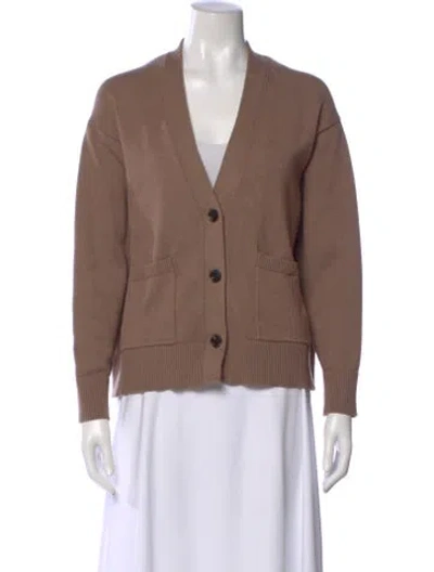 Pre-owned Reiss V-neck Sweater In Brown