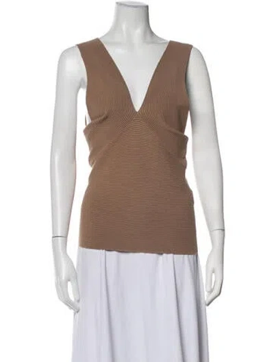 Pre-owned Reiss V-neck Sweater In Brown