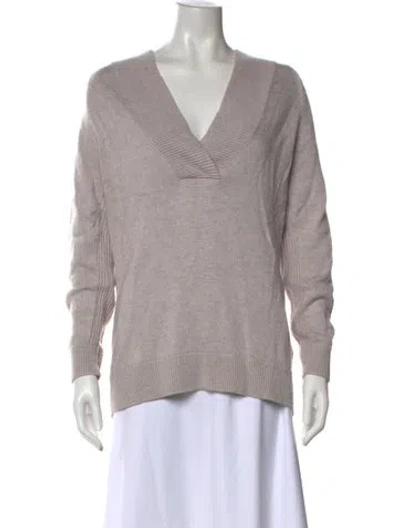 Pre-owned Reiss V-neck Sweater In Gray