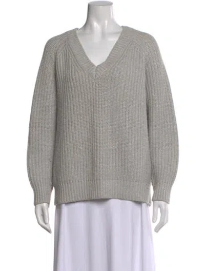 Pre-owned Reiss V-neck Sweater In Gray