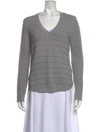 Pre-owned Reiss V-neck Sweater In Gray
