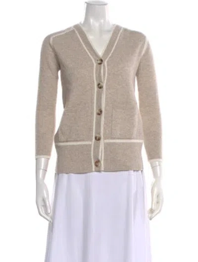 Pre-owned Reiss V-neck Sweater In Neutral