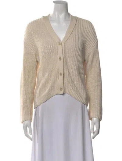 Pre-owned Reiss V-neck Sweater In Neutral