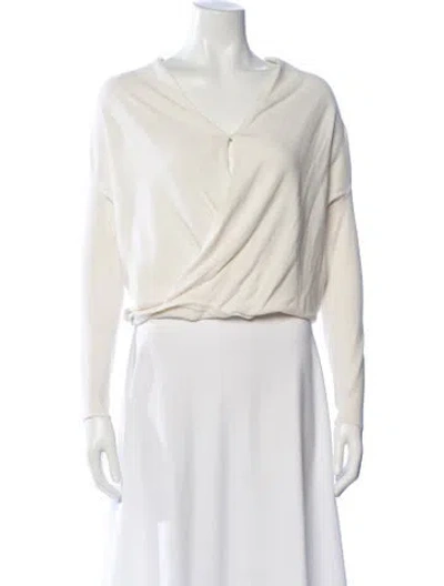 Pre-owned Reiss V-neck Sweater In Neutral