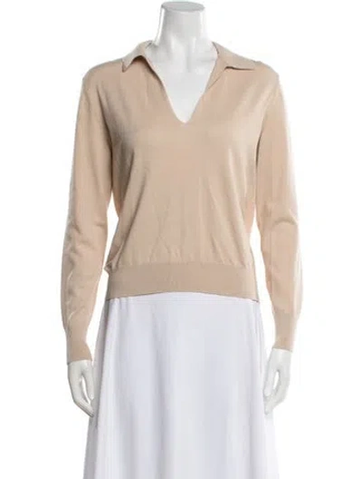 Pre-owned Reiss V-neck Sweater In Neutral