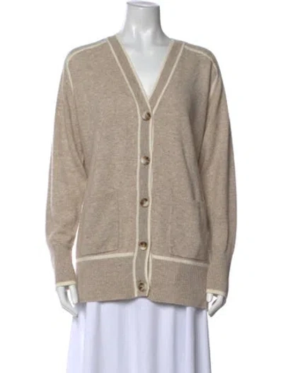 Pre-owned Reiss V-neck Sweater In Neutrals