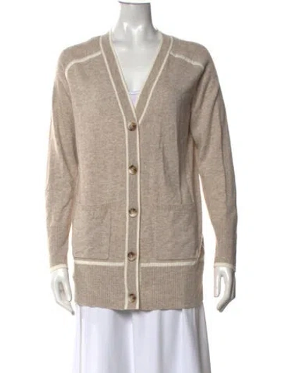 Pre-owned Reiss V-neck Sweater In Neutrals