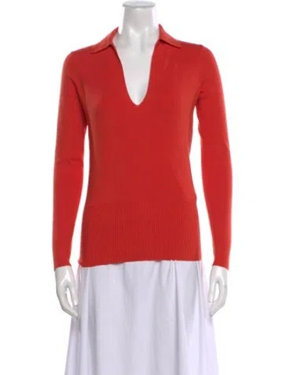 Pre-owned Reiss V-neck Sweater In Orange