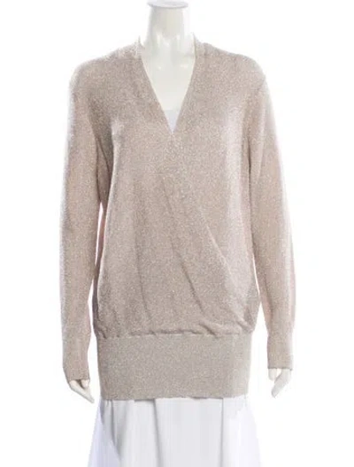 Pre-owned Reiss V-neck Sweater In Silver