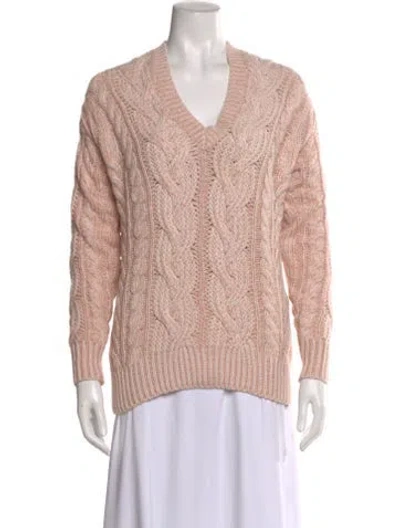 Pre-owned Reiss V-neck Sweater W/ Tags In Pink
