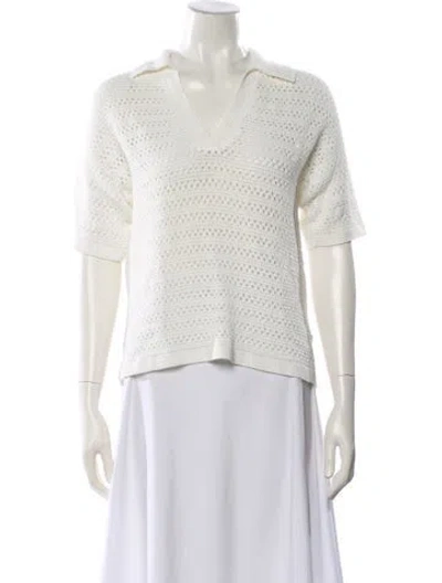 Pre-owned Reiss V-neck Sweater In White