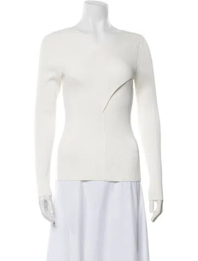 Pre-owned Reiss V-neck Sweater In White