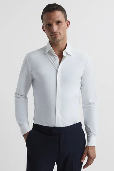 Reiss Voyager - White Regular Fit Travel Shirt, Uk 2x-large