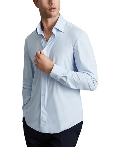 Reiss Voyager Slim Fit Long Sleeve Travel Shirt In Soft Blue