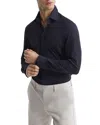 Reiss Voyager Stretch Performance Solid Regular Fit Button Down Travel Shirt In Navy