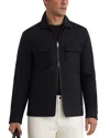 Reiss Navy Technical Quilted Zip-front Overshirt In Black
