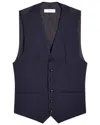 Reiss Navy Wool Single Breasted Slim Fit Waistcoat