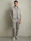 Reiss Warm Grey Melange Merino-blend Stretch Joggers In Gray