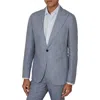 Reiss Linen Slim Fit Peak Lapel Blazer In Airforce Blue