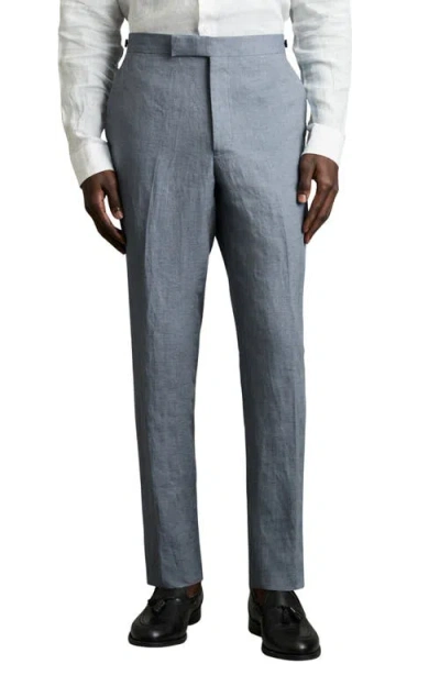 Reiss Airforce Blue Warner Linen Slim-fit Suit Trousers