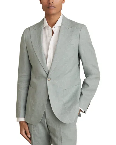 Reiss Warner Notch Linen Blazer In Transparent