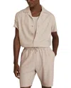 Reiss Men's Beige Cuban Collar Shirt In Champagne