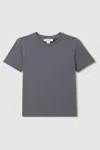 Reiss Washed Airforce Blue Cotton Crew Neck T-shirt In Washed Airforce Blue