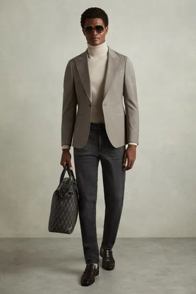 Reiss Washed Black Tapered Slim-fit Jeans