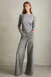 Reiss Washed Grey Crete Wide Leg Flared Jeans In Washed Grey