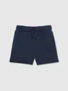 Reiss Washed Navy Cotton Brand-embroidered Shorts