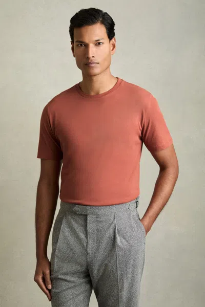Reiss Washed Rose Pink Cotton-jersey Crew Neck T-shirt