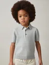 Reiss Washed Sage Contrast Placket Polo Shirt With Cotton