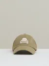 Reiss Washed Sage Sunset-embroidered Cap In Green