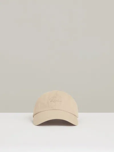 Reiss Washed Stone Cotton Logo-embroidered Baseball Cap In Neutral
