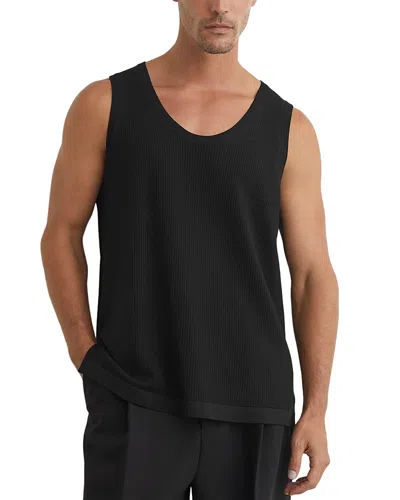 Reiss Watson Regular Fit Textured Tank Top In Black