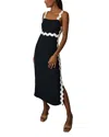 Reiss Wave Craft Midi Dress In Navy