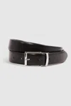 Reiss Wendegürtel Aus Leder In Black/dark Brown