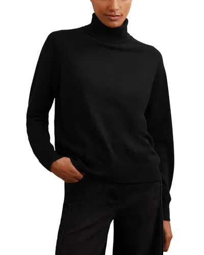 Reiss Wendy Roll Neck Wool Sweater In Black
