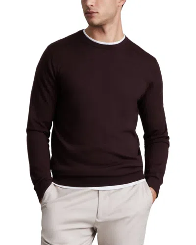 Reiss Wessex Crew Merino Wool Top In Brown