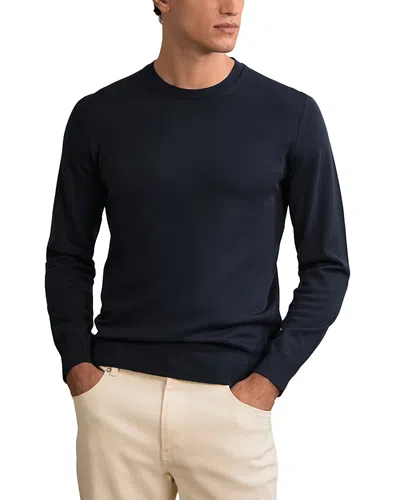 Reiss Wessex Long Sleeve Merino Wool Jumper In Blue