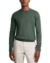 Reiss Wessex Long Sleeved Merino Wool Crewneck Sweater In Green