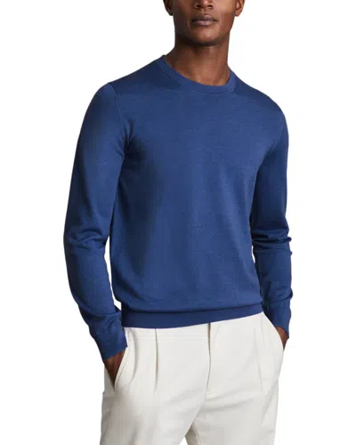 Reiss Wessex Merino Crew Neck Top In Blue