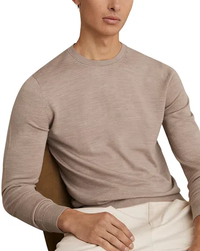 Reiss Wessex Merino Wool Jumper In Wheat Melange